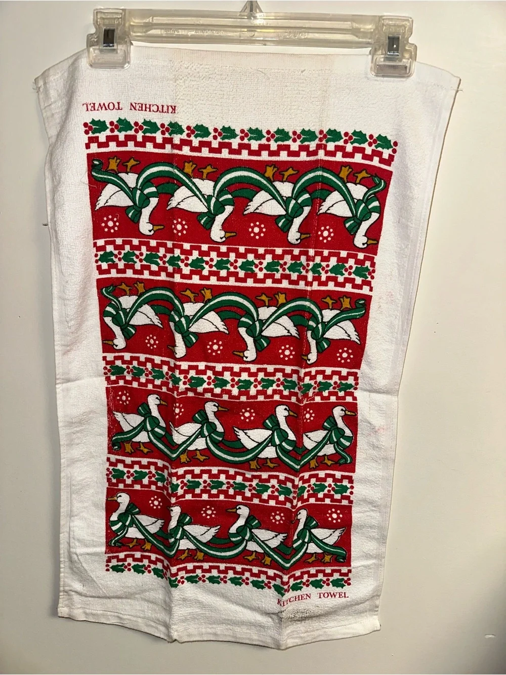 Vtg 6pc Cotton Christmas Kitchen Towel Lot
